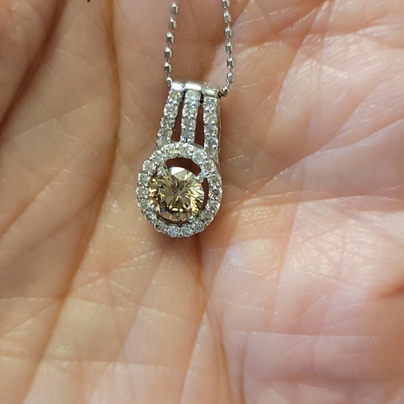 Choco Diamond 0.66c and 0.23c white Natural diamond necklace - Picture 11 of 14